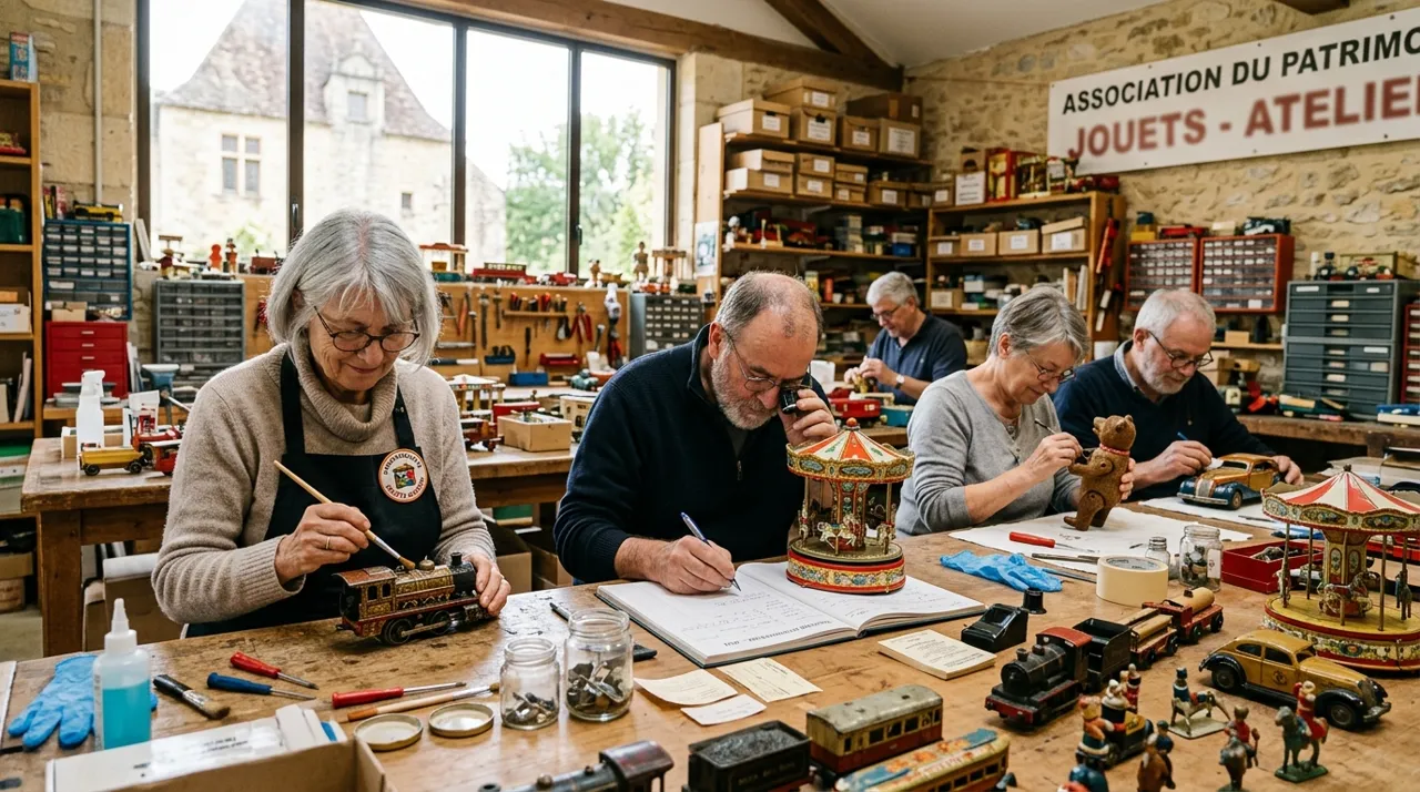 Atelier de conservation préventive des jouets mécaniques anciens